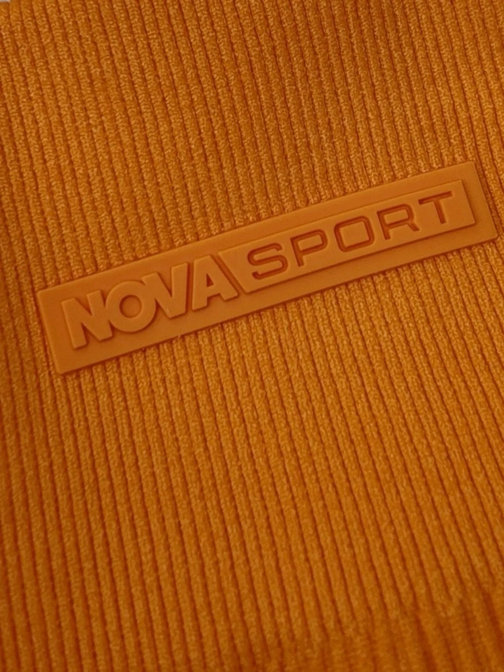 Orange ribbed crop top and shorts set